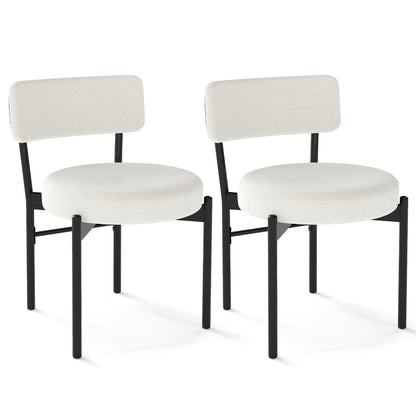 Padded Dining Chairs Set of 2 with Curved Backrest