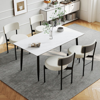Padded Dining Chairs Set of 2 with Curved Backrest