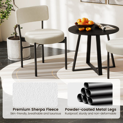 Padded Dining Chairs Set of 2 with Curved Backrest
