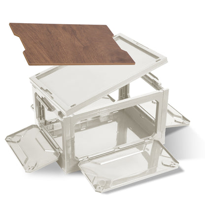 Collapsible Storage Bin with Wheels & Cutting Board Lid - 41QT