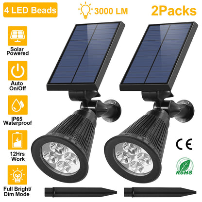 Solar Spotlight Outdoor 2-Pack with Dusk to Dawn Sensor