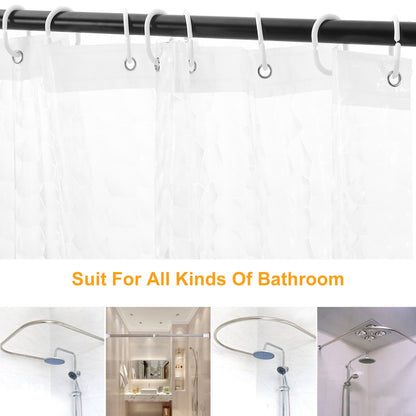 Waterproof EVA Shower Curtain 70x70 Inches with 12 Hooks