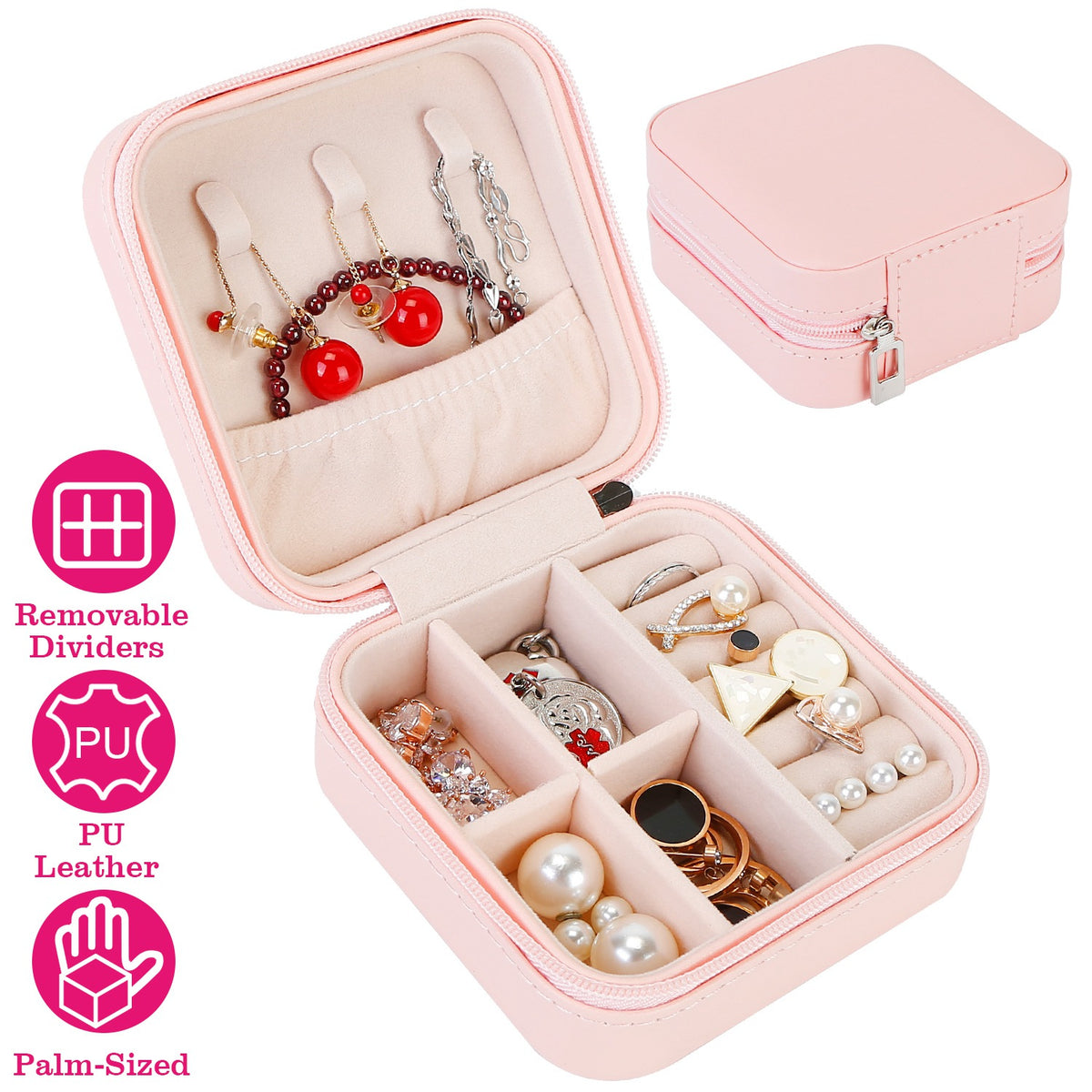 Mini Jewelry Storage Box with Travel Case Organizer