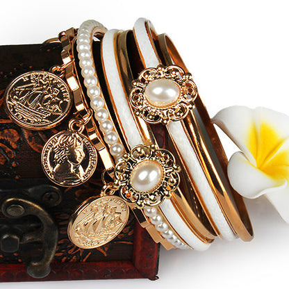 Fashion 6-Piece Bangle Set Gold Plated