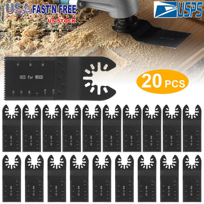 Oscillating Saw Blades 20-Pack High-Carbon Steel Multi-Tool