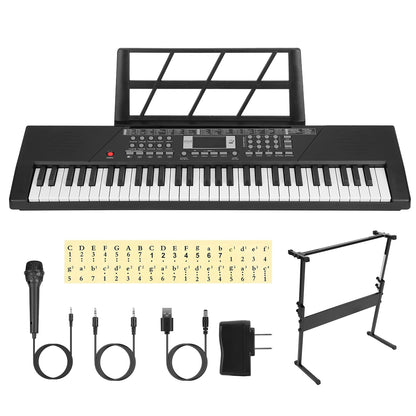 61-Key Digital Music Keyboard with Microphone & Stand