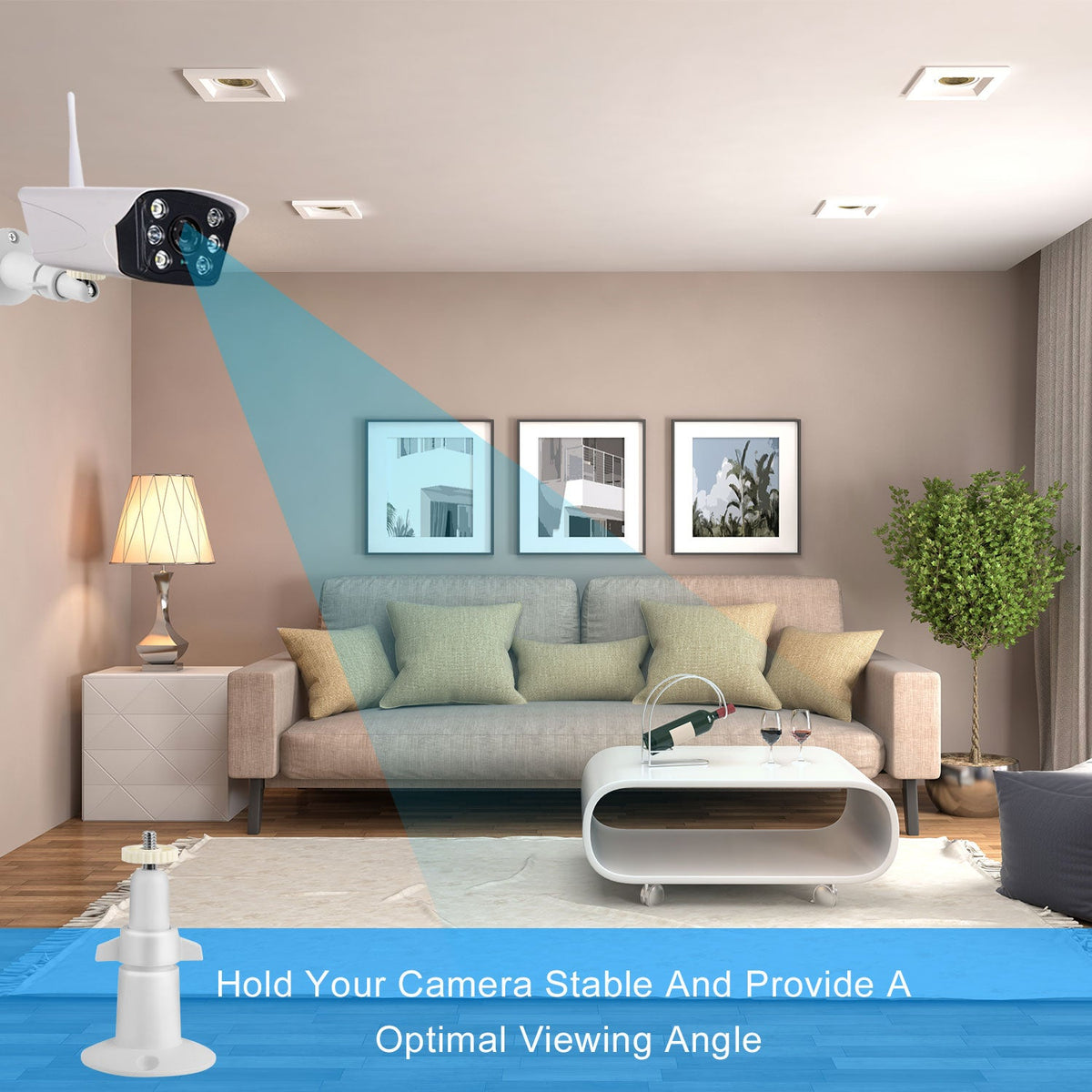 3 Packs Security Camera Wall Mount for Arlo 360¡Adjustable Camera Holder Garden Patio Screw Mount Universal Fit for 1/4" Imperial Standard Screw Inter