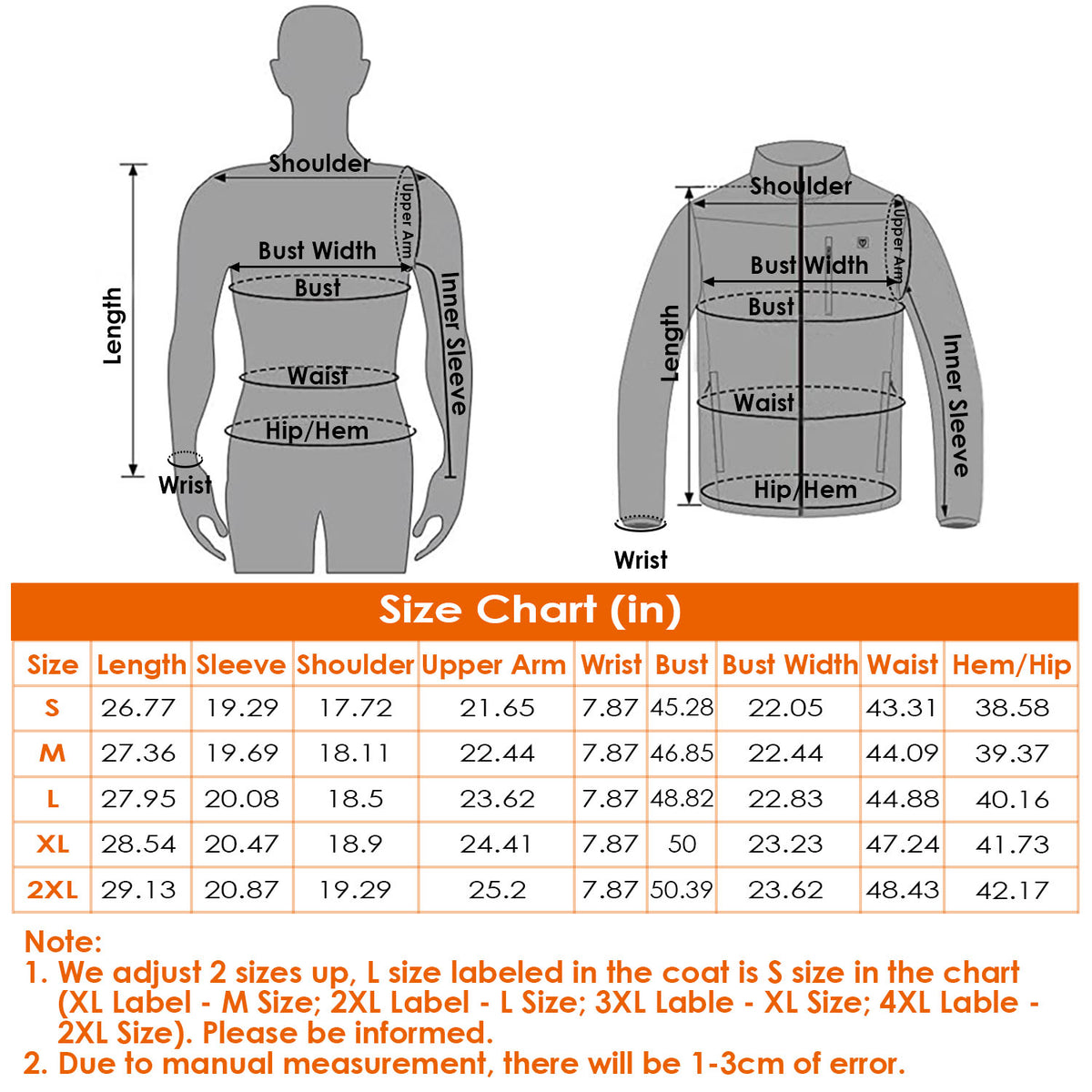 Heated Jacket Electric Heating Coat