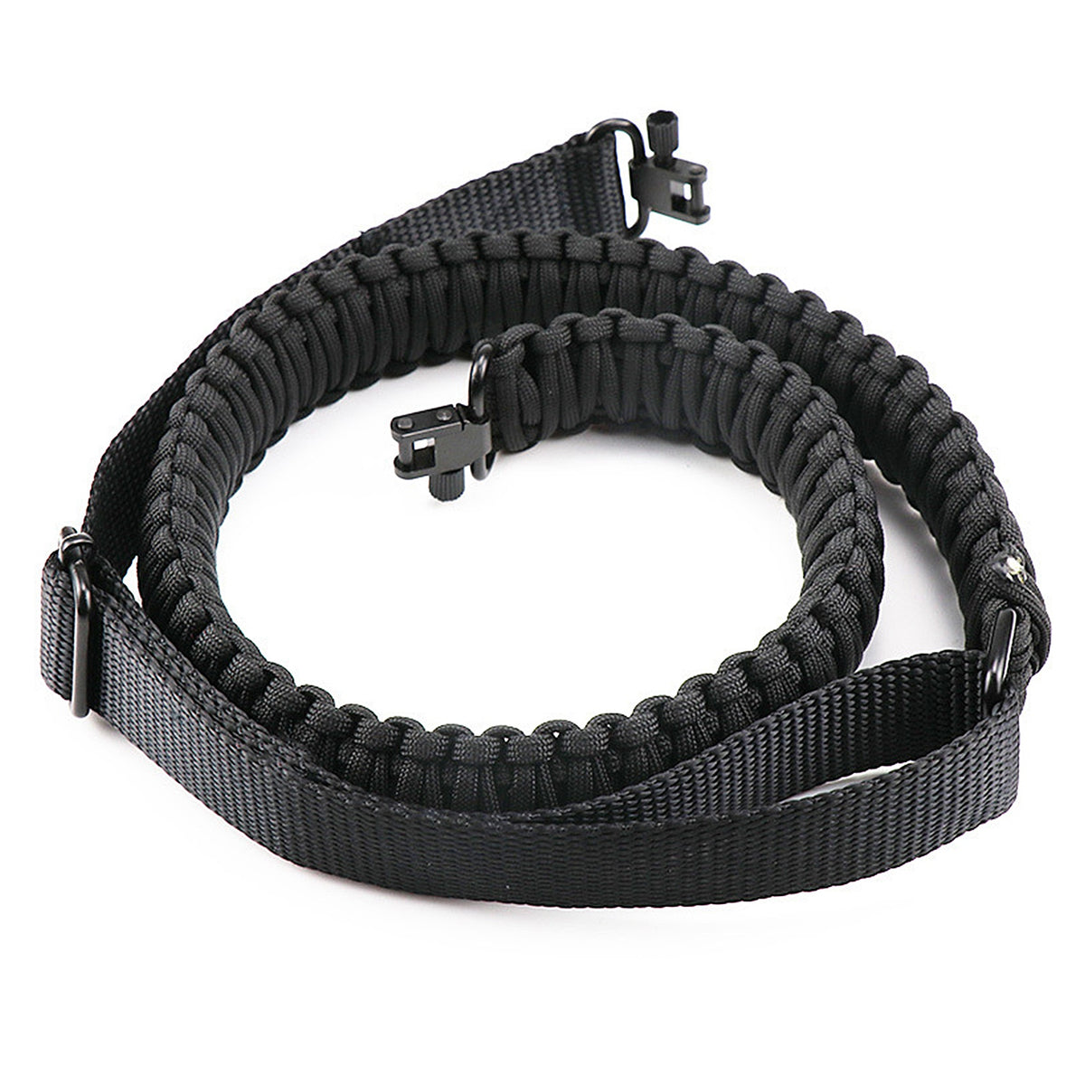 Adjustable Tactical Paracord Rifle Sling with Dual Swivels