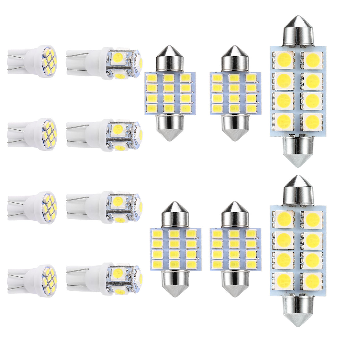 LED Interior Light Kit for Cars - 14 Piece Set, 6000K White