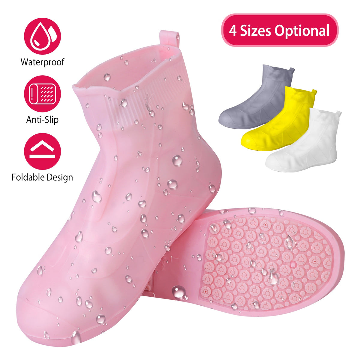Waterproof Shoe Covers Reusable Not-Slip Rain Shoe