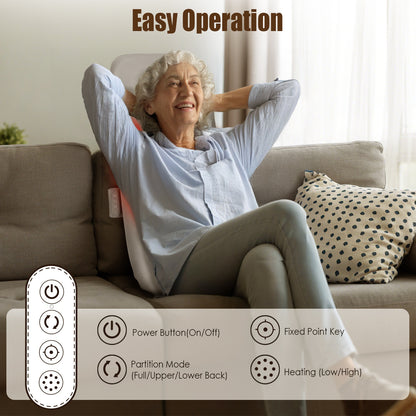 Shiatsu Back Massager with Heat and Kneading Nodes