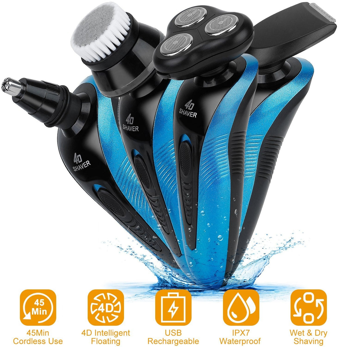 4-In-1 Men Cordless Electric Shaver