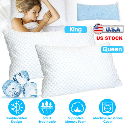 Adjustable Shredded Memory Foam Pillow with Cooling Cover
