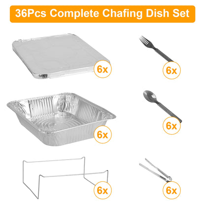 Disposable Chafing Dish Buffet Set - 36 Piece Party Server