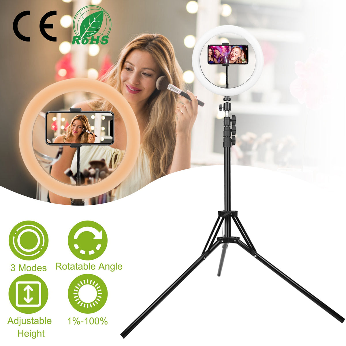 10in LED Adjustable Selfie Ring Light