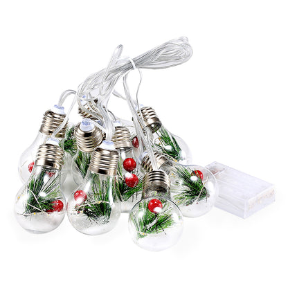 Snow Globe String Lights 10 LED Battery Powered Christmas Decor