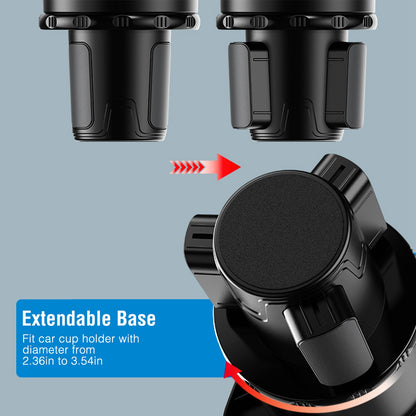 Car Cup Holder Tray with 360° Rotating Organizer