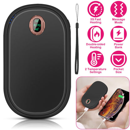 Rechargeable Hand Warmer with Power Bank & Digital Display