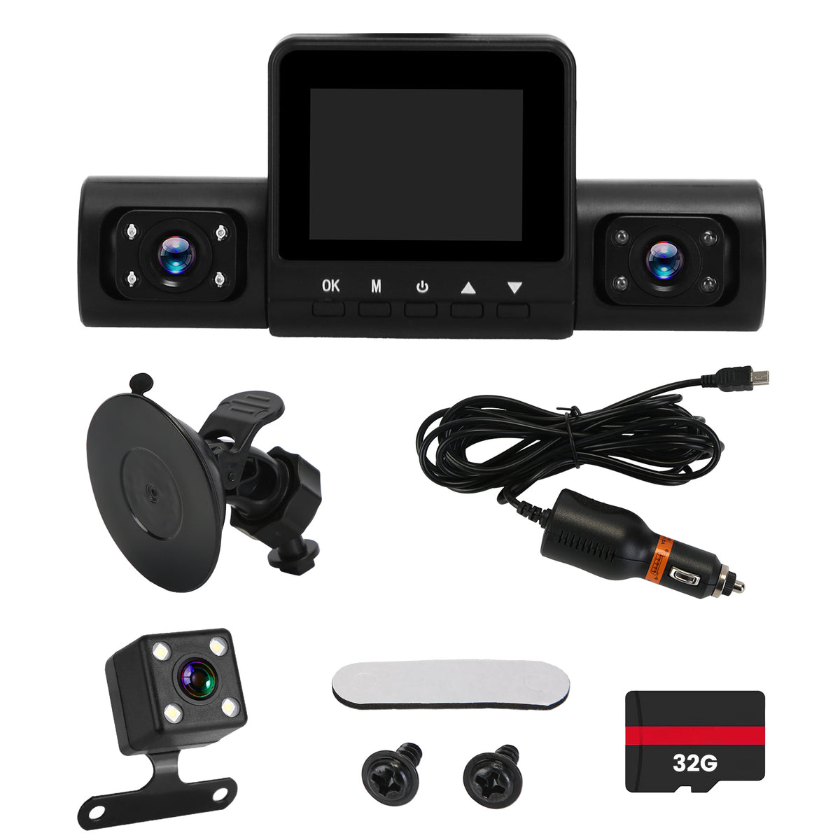 4 Channel Dash Cam with 360° Coverage and Night Vision