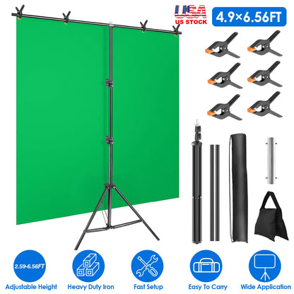 T-Shape Backdrop Stand 5x6.5ft Adjustable Photography Kit