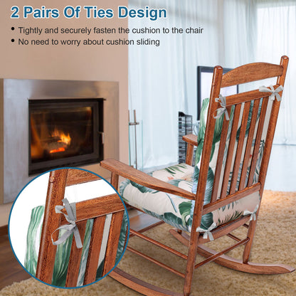 Rocking Chair Cushion Set with Non-Slip Ties - 2 Piece