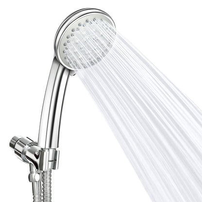 Handheld Shower Head with 5 Spray Settings & Steel Hose