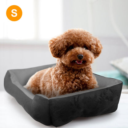 Plush Dog Bed with Non-Slip Bottom & Bonus Toy