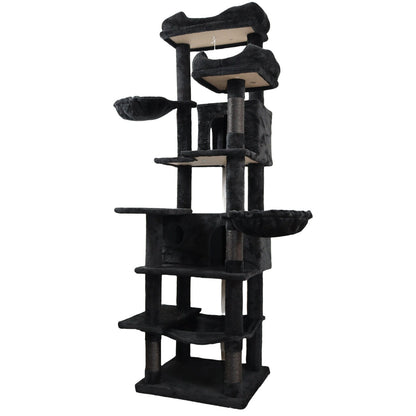 68in Multi-Level Cat Tree Tower with Hammocks & Scratching Posts