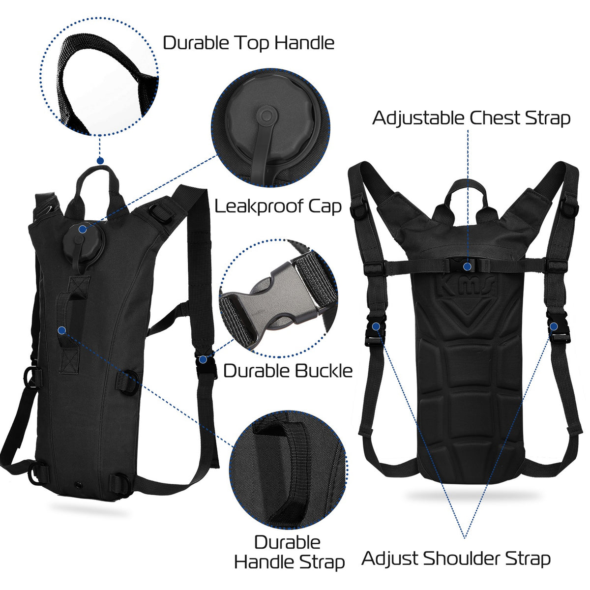 Tactical Hydration Pack with 3L Water Bladder