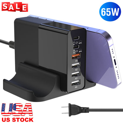 45W 4-Port USB Fast Charger with Type-C and USB-A Ports
