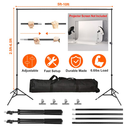 Backdrop Stand 6.5x10ft Adjustable Photography Support System