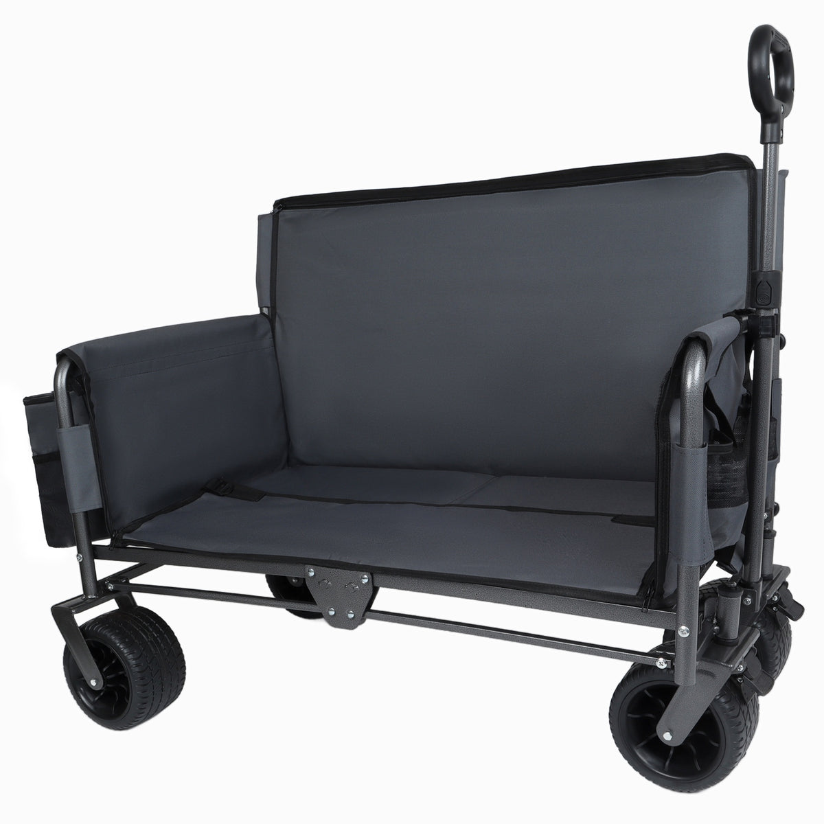 3-in-1 Folding Wagon Cart with Bench Seat, patent protection- Includes 1 ice pack, 500lbs Heavy-Duty Utility Wagon, 180L