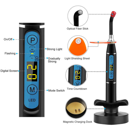 5W Cordless Dental LED Curing Light Lamp