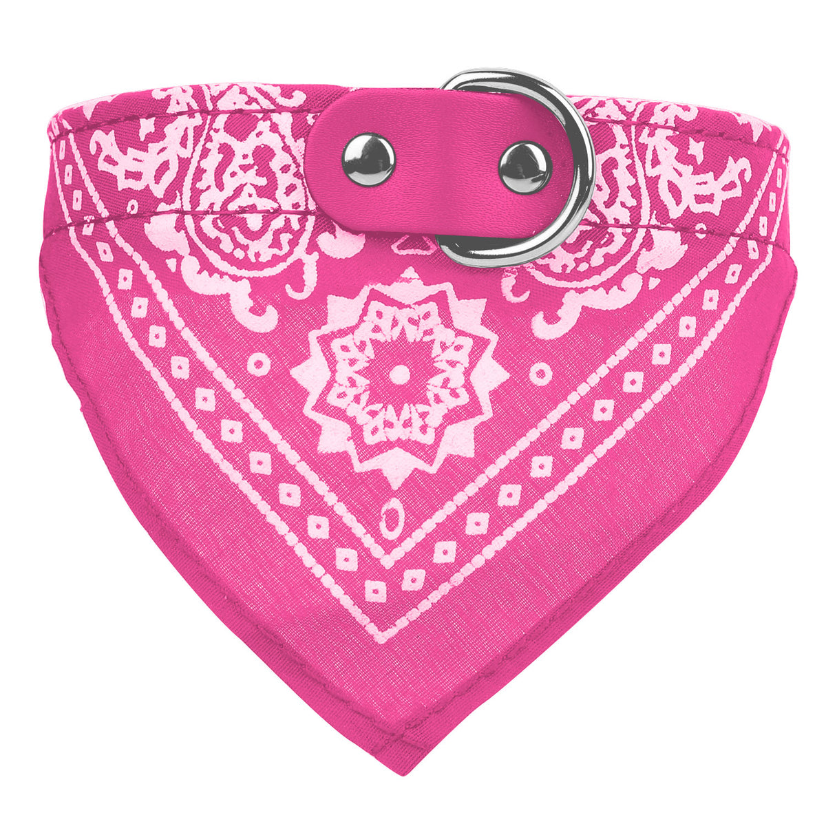 Dog Bandana Collar with Adjustable Leather Strap