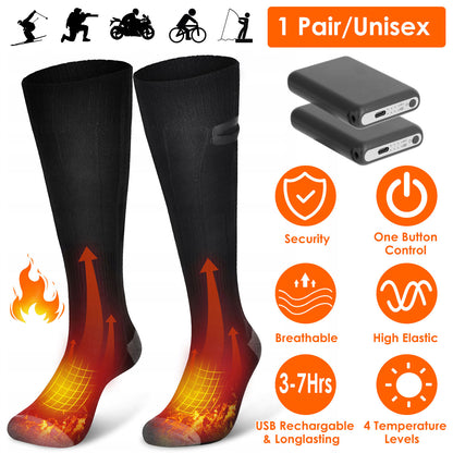 Rechargeable Heated Socks with 4 Temperature Levels