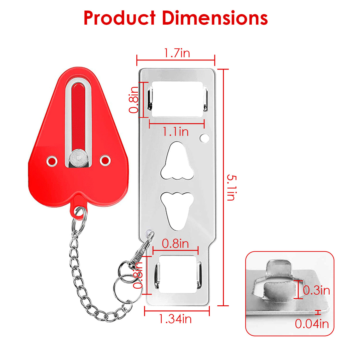 Portable Travel Door Lock with Security Latch - 2 Pack