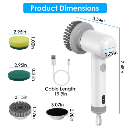 Electric Spin Scrubber with 4 Brush Heads & 2 Speeds