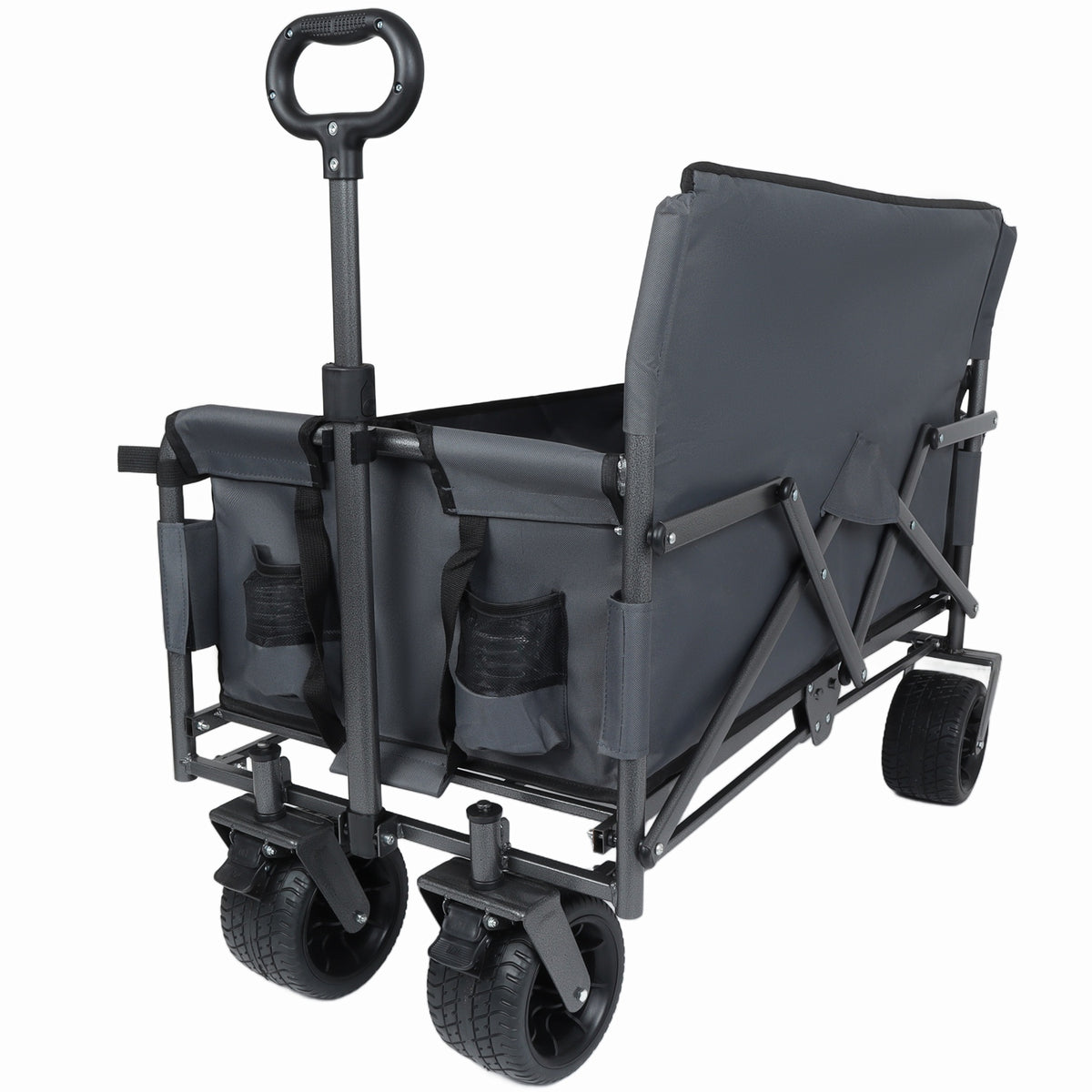 3-in-1 Folding Wagon Cart with Bench Seat, patent protection- Includes 1 ice pack, 500lbs Heavy-Duty Utility Wagon, 180L