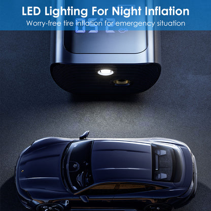 Portable Car Tire Inflator with LED Light & Digital Display