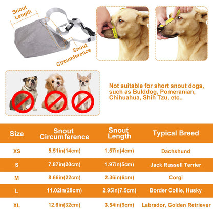 Soft Mesh Dog Muzzle with Adjustable Straps