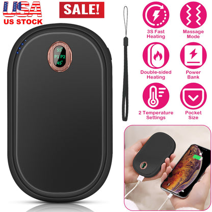 Rechargeable Hand Warmer with Power Bank & Digital Display
