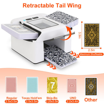 Automatic Card Shuffler 2 Deck Rechargeable Electric