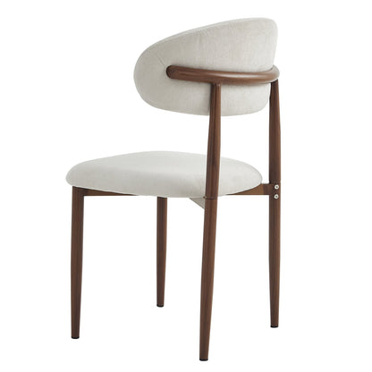 Upholstered Dining Chairs Set of 2 with Curved Back