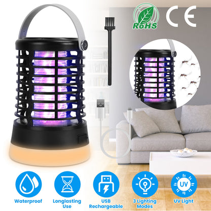 Rechargeable Bug Zapper Light with 3 Lighting Modes