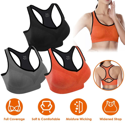 3-Pack Padded Fitness Yoga Sports Bras