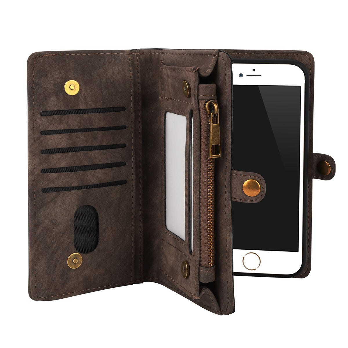 iPhone 7 Plus Wallet Case with Detachable Magnetic Cover