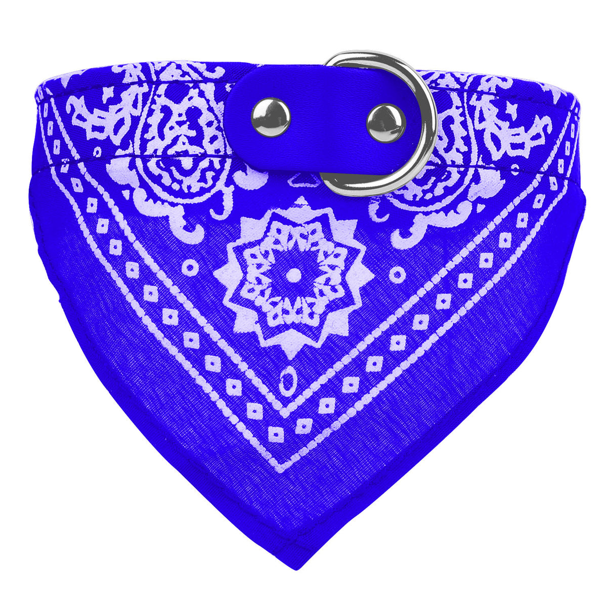 Dog Bandana Collar with Adjustable Leather Strap
