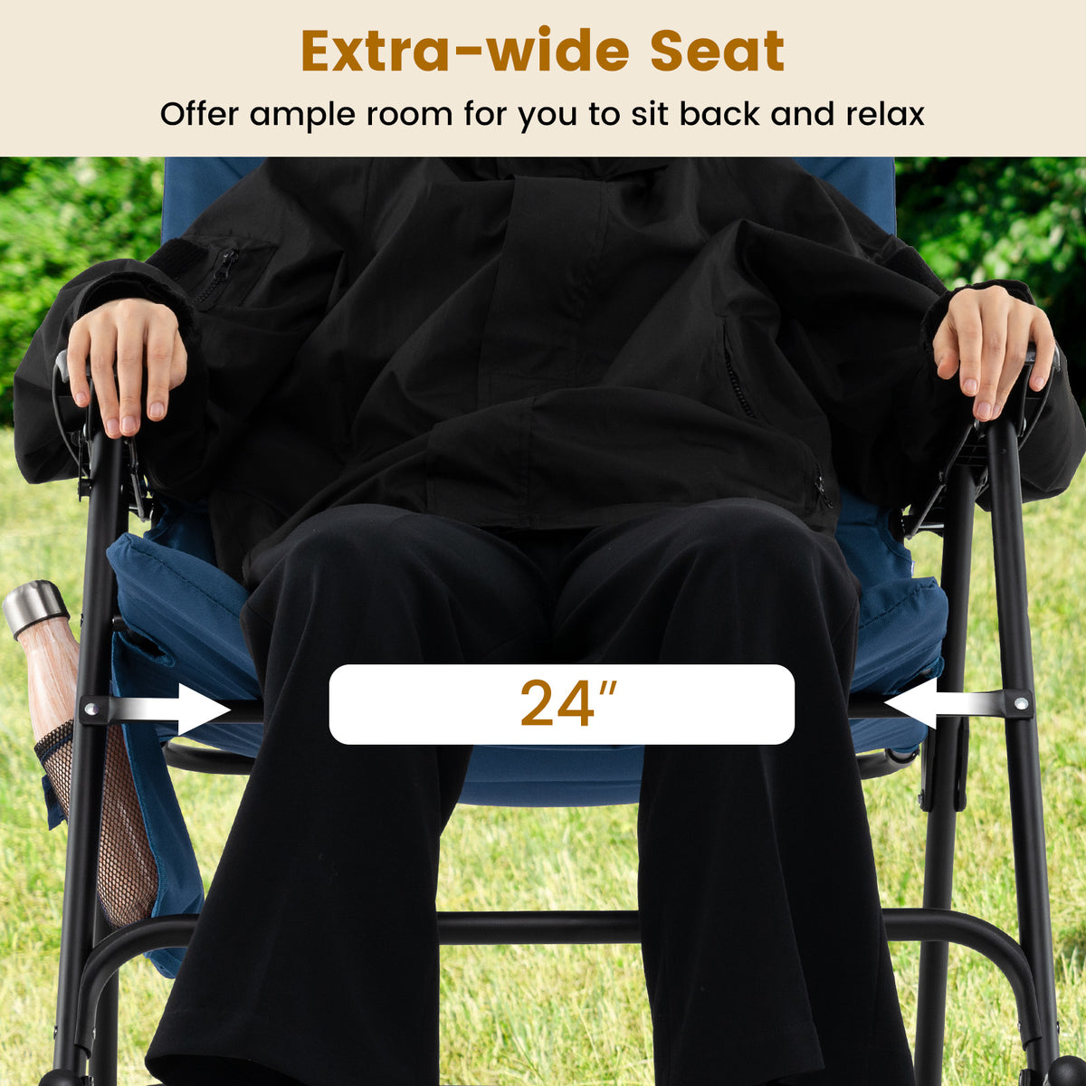Foldable Rocking Camping Chair with 500 lbs Capacity