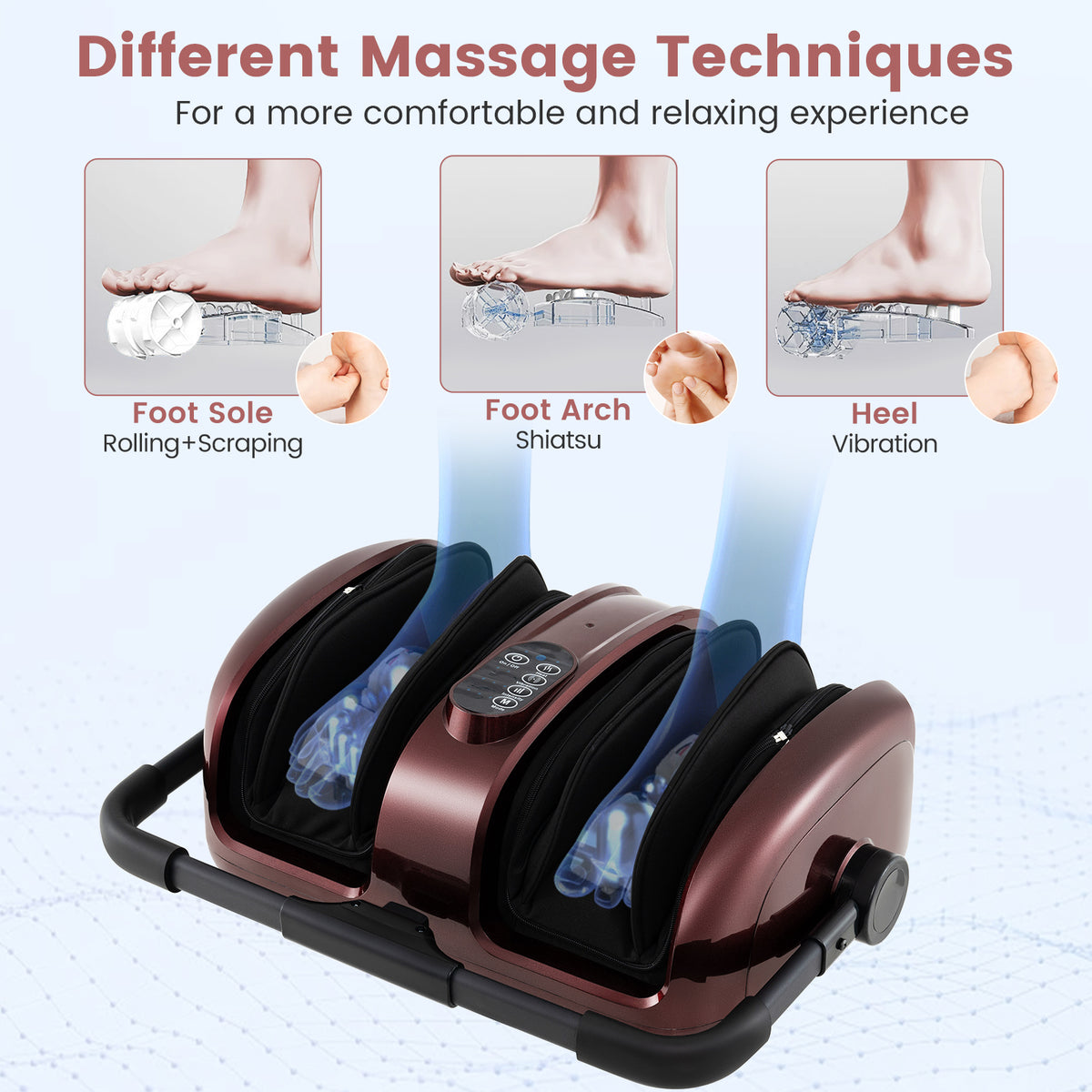 Foot and Calf Massager with Heat for Blood Circulation Pain Relief-Red